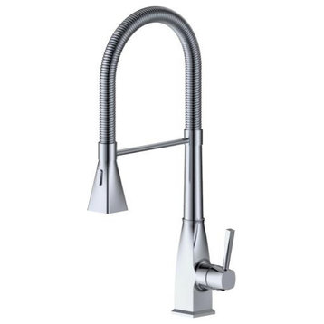 Wellfor Solid Brass Single Handle Pull Down Sprayer Kitchen Sink Faucet