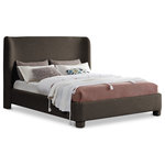 Meridian Furniture - Penny Bed, Brown, King, Boucle Fabric - Breathe new life into your bedroom decor with the Penny Boucle Fabric King Bed. This stunning bed is upholstered in a luxurious brown boucle textured fabric, adding a touch of elegance to your space. The curved headboard provides a comfortable and supportive backrest while adding a stylish focal point to your bedroom decor. Upgrade your sleeping experience with this fully upholstered bed and indulge in a peaceful night's sleep.