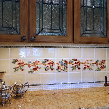 Custom Watercolor Backsplash