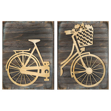 Messenger Bike, Wooden Decorative 2 Piece Block, Small
