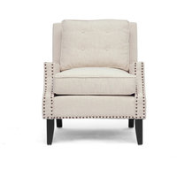 Baxton Studio Norwich Beige Linen Modern Lounge Chair