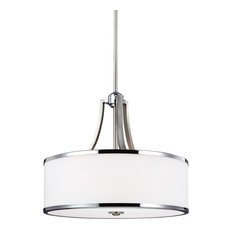 Feiss Prospect Park 4-Light Uplight Pendant, Satin Nickel/Chrome