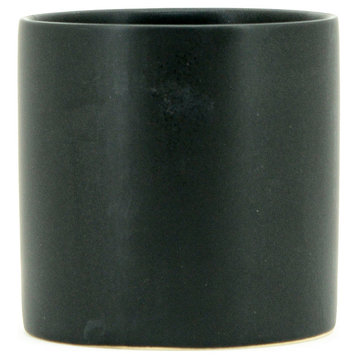 Cylinder Matte Black Ceramic Vase