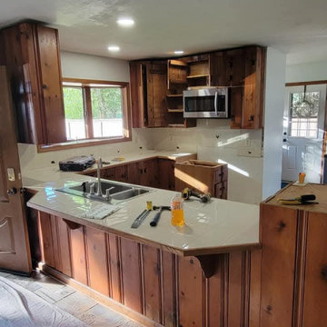 Kitchen Remodel with butcher block counter tops
