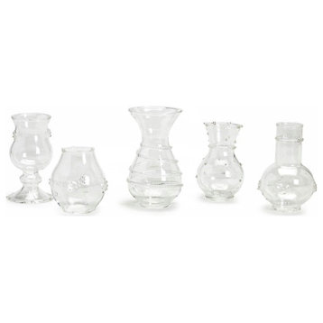 Two's Company Verre Set of 5 Hand Blown Glass Bud Vases