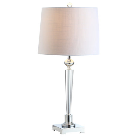 Foster 28.25" Crystal Table Lamp, Chrome