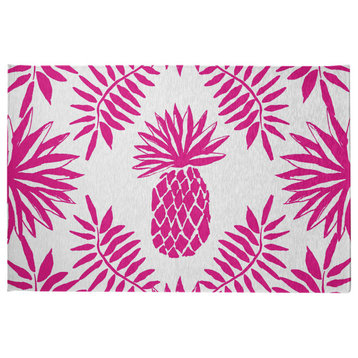 Pineapple Leaves Spring Chenille Rug, Orchid, 2'x3'