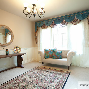 Designer Valance curtains with swags and tails by celuce.com
