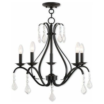Livex Lighting 40845 Caterina 5 Light 24"W Crystal Candle Style - English