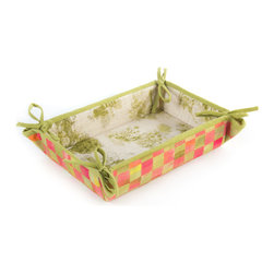 Tulip Check Napkin Basket - Guest | MacKenzie-Childs - Serving Utensils