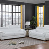 Nestore Premium Genuine Leather Match 2-Piece Sofa Set, White