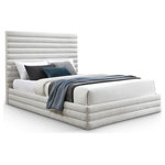 Meridian Furniture - Maxwell Linen Textured Fabric Upholstered Bed, Cream, Full - Transform your bedroom into a welcoming sanctuary for blissful sleep with this Maxwell cream linen textured fabric full bed. Its rich cream heathered weave linen textured fabric, adorned with deep channel tufting, exudes luxurious comfort. The contemporary design features an extra-tall headboard, offering both style and support. Perfect for creating a cozy retreat, this bed combines elegance with functionality, promising nights of restful sleep and mornings of rejuvenation in a setting that radiates modern sophistication.