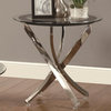 Coaster Modern Glass Top End Table with Curved Base in Chrome