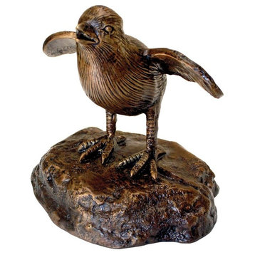 Single Baby Quail Chick Bronze Statue