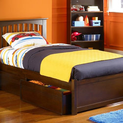 Brooklyn Storage Platform Bed with Flat Panel Footboard - Panel Beds