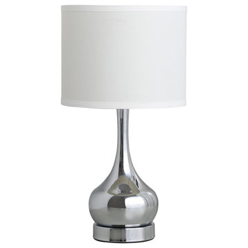 18.75"In Corrine Polished Silver Mid Century Table Lamp