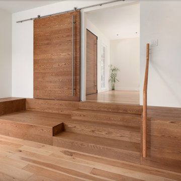 White Oak Stair Landing with Sliding Door - Contra Costa County, CA