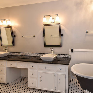 Houston Bathroom Remodel - Long & Narrow, Black & White