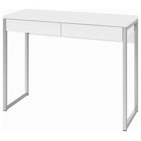 Function Plus 2 Drawer Desk, White High Gloss