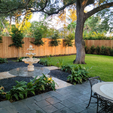 A New Orleans Inspired Landscape and Fountain- Tanglewood, Houston, TX