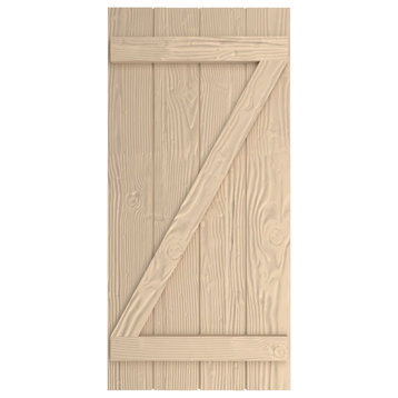 Rustic 4 Board Spaced B-N-B Faux Wood Shutters, Sandblasted, 23.5x80"