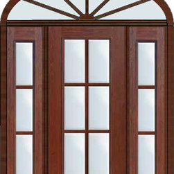 Prehung French Side lights-Transom Door 80 6 Lite Full Lite - Patio Doors
