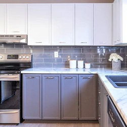 Profile I Cabinets in Snow White & Rain Cloud - Kitchen Cabinetry