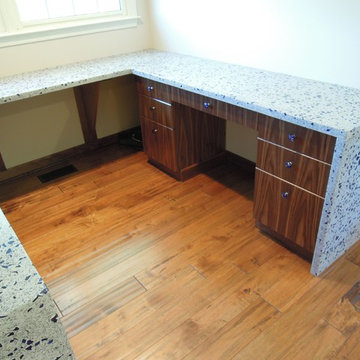Home Office with Concrete Desktops