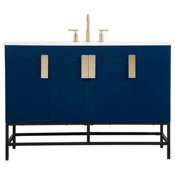 Elegant Decor VF48848MBL 48" Single Bathroom Vanity, Blue