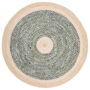 Safavieh Cape Cod Collection CAP210 Rug, Green/Natural, 5' Round
