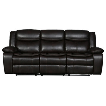 Arlington Leather Air Reclining Sofa, Brown