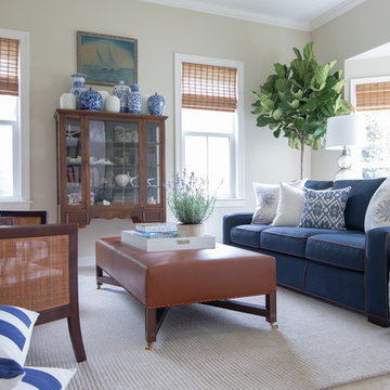 Blue and White Living Room
