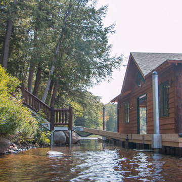 Floating Adirondack Boathouse