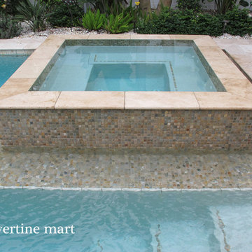 Ivory Travertine Pool Deck Pavers & Tiles