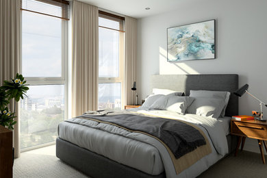 Inspiration for a contemporary bedroom in Other.