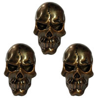 3 Pcs Angry Face Resin Skull Knobs for Cabinet Skull Bone Drawer Handle