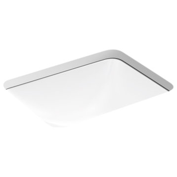 Kohler K-20000 Caxton Rectangle 20-1/4" Undermount Bathroom Sink - White