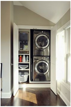 New utility room - stacking washer and dryer. | Houzz UK