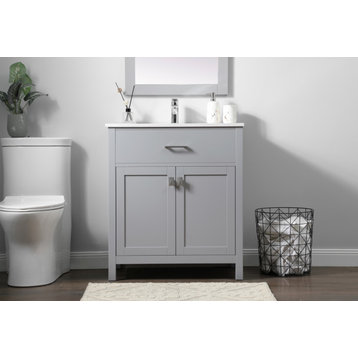 30" SIngle Bathroom Vanity, Grey