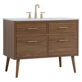 Mid-Century Walnut 42" Vanity - Midcentury - Bathroom Vanities And Sink ...