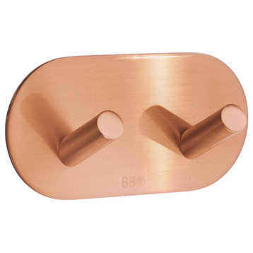Kyra Round Double Wall Hook, Brushed Copper