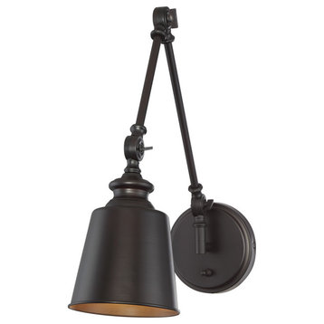 1-Light Adjustable Wall Sconce, Oil Rubbed Bronze, Set of 2