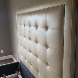 Grid stitch headboard and bed frame - Headboards