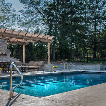 Lake Zurich, IL Swimming Pool, Pergola and Fireplace