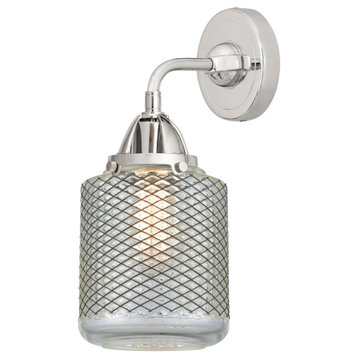 Stanton Sconce, Polished Chrome, Clear Wire Mesh, Clear Wire Mesh