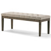 Waverly 48 Inch Wide Rectangle Tufted Ottoman Bench In Natural Linen Look Fabric