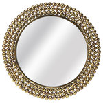 Butler Specialty - Tiny Bubbles Antique Gold Mirror, 3538226 - This antique gold mirror will stylishly enhance your space. Featuring a modern loft aesthetic, it is hand crafted from iron, mdf, mirrored glass.