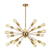 Sputnik Chandelier Brass 18-Light Mid Century Modern Pendant