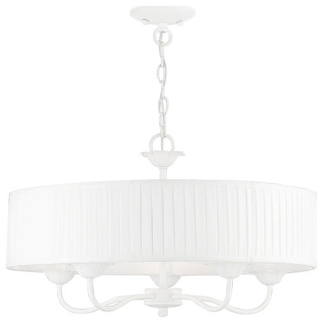 Livex Lighting 5 Light White Pendant Chandelier