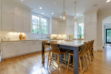 Example of a transitional kitchen design in Raleigh